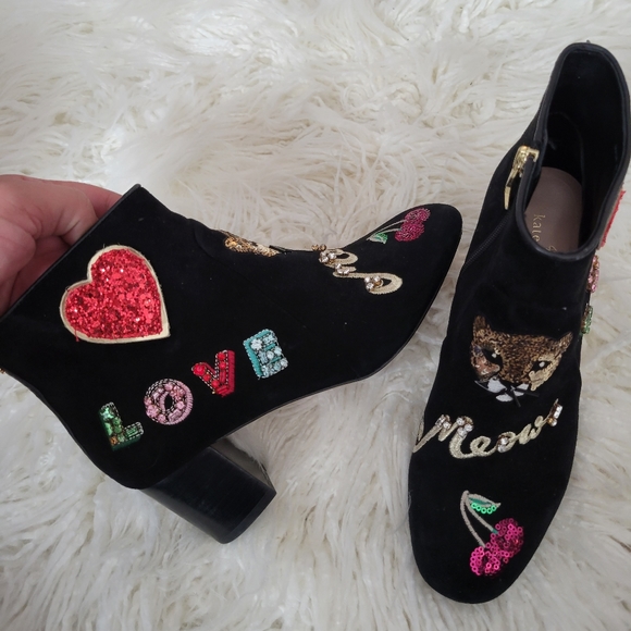 ****SOLD****Kate Spade New York Liverpool Embroidered Booties - Picture 4 of 7